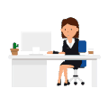 Corporate Woman Working at her Desk GIF Animation Loop.gif