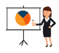 Corporate Woman Giving PowerPoint or Keynote Presentation GIF Animation Loop.gif